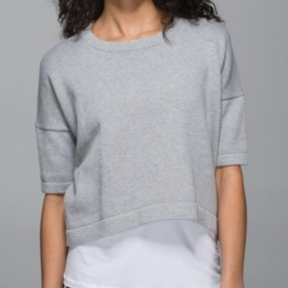 Lululemon Bhakti Reality Knit Casual Preppy Short Sleeve Heathered Grey 6 - Picture 6 of 13